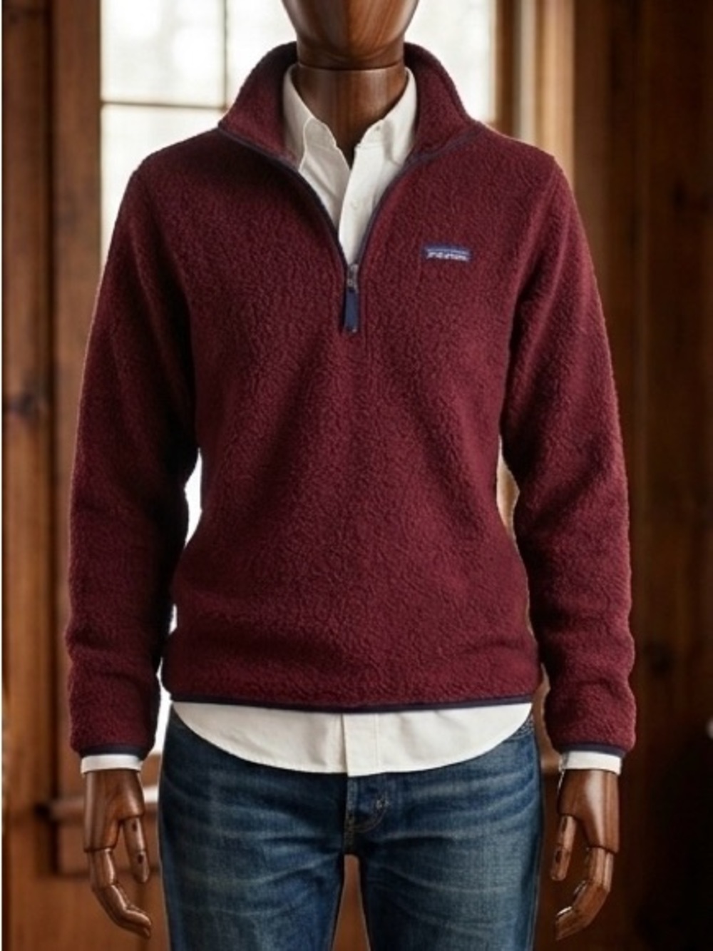 Patagonia Woolyester Fleece Pullover Maroon L